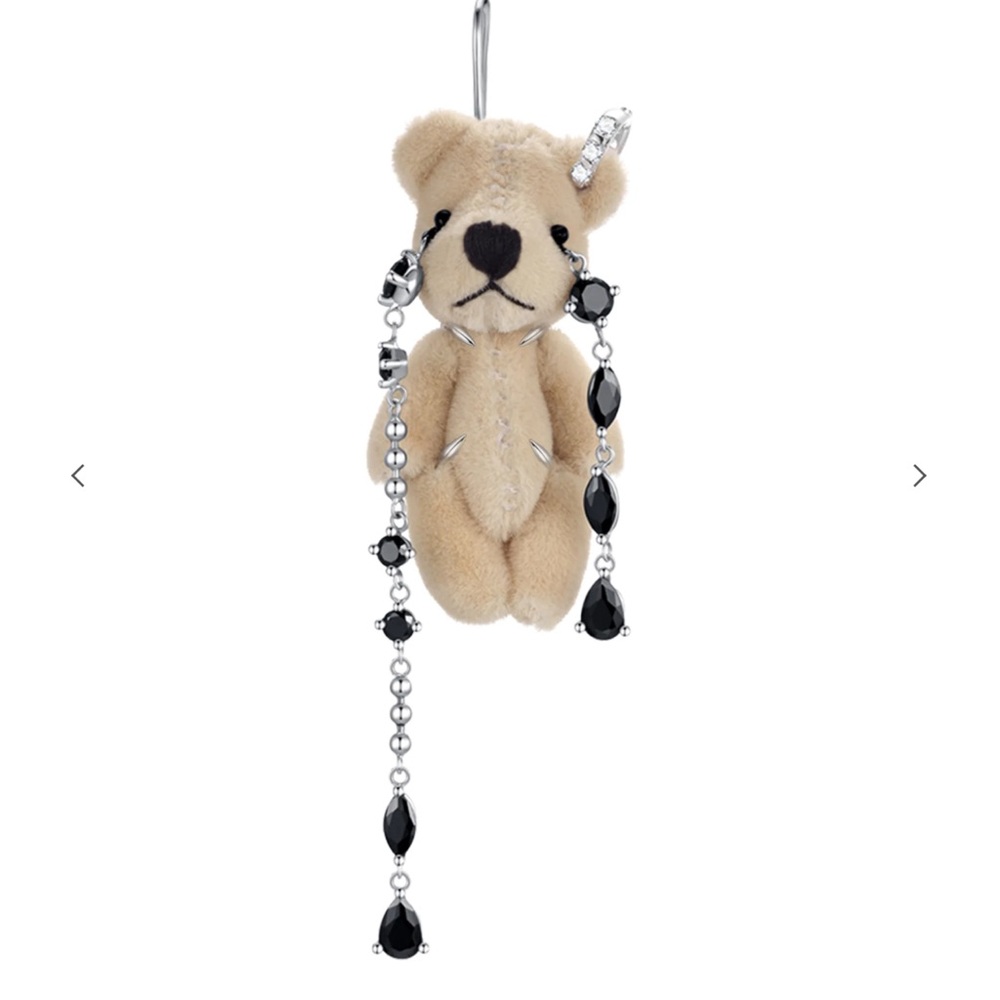 YVMIN teddy bear earring with black Zircon